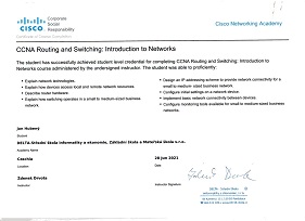 Cisco CCNA certifikát